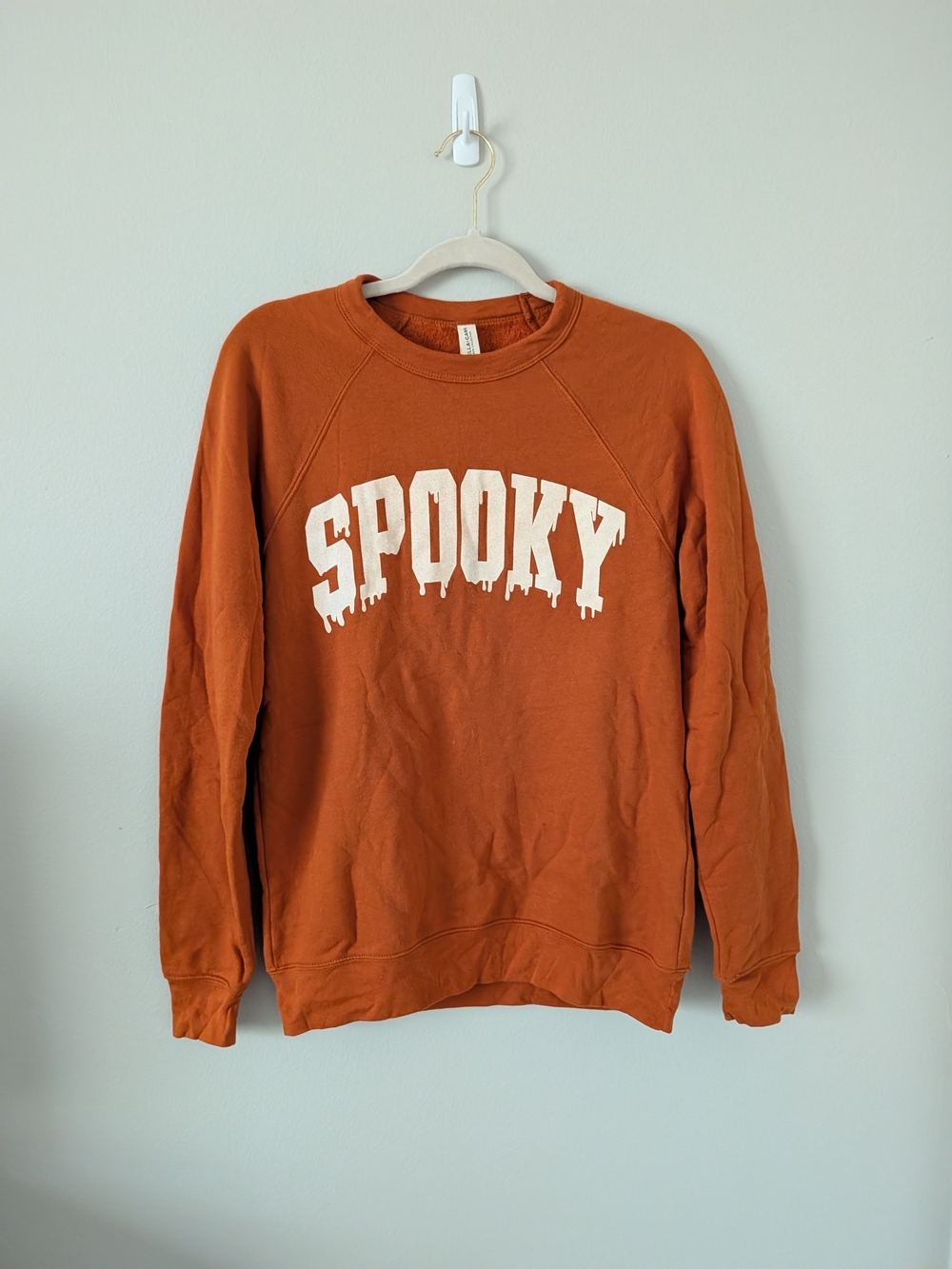 Spooky Rust Orange Crewneck Sweatshirt SZ M